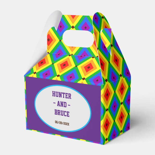 LBGTQA+ Rainbow pride  Favor Boxes (Front Side)