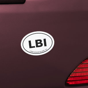 LBI Long Beach Island New Jersey Euro Oval Car Magnet