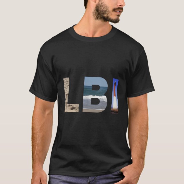 Lbi Long Beach Island Nj Photo Beach Ocean Lightho T-Shirt (Front)