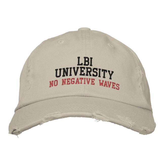 LBI UNIVERSITY NO NEGATIVE WAVES EMBROIDERED BASEBALL CAP (Front)