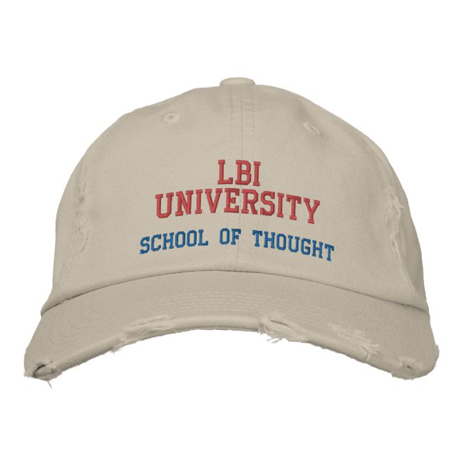 LBI UNIVERSITY SCHOOL OF THOUGHT EMBROIDERED BASEBALL CAP (Front)
