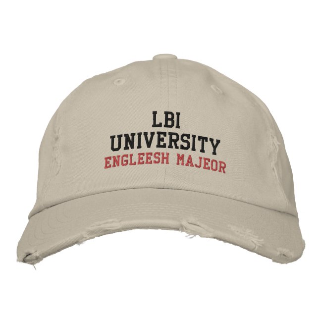 LBI UNIVERSITY (TM) ENGLEESH MAJEOR EMBROIDERED BASEBALL CAP (Front)