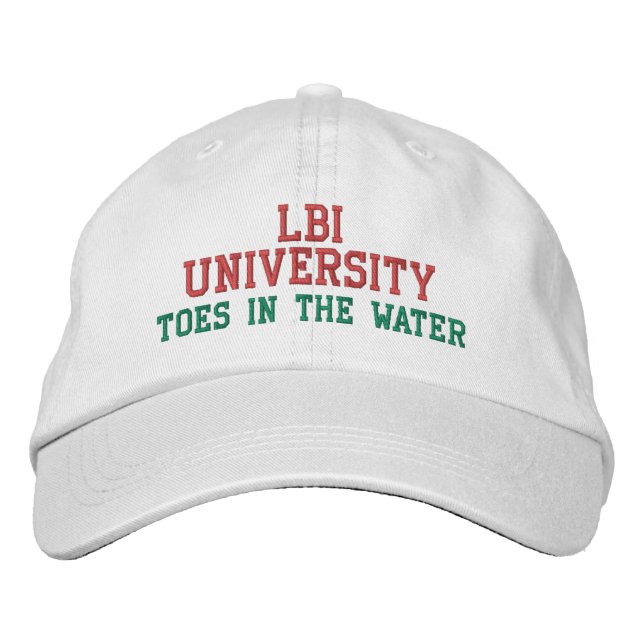 LBI UNIVERSITY TOES IN THE WATER EMBROIDERED BASEBALL CAP (Front)