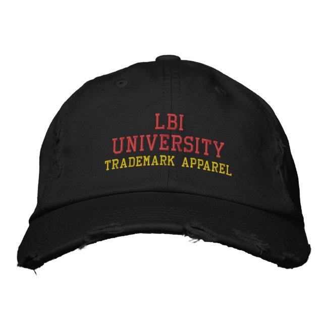 LBI UNIVERSITY TRADEMARKED EMBROIDERED BASEBALL CAP (Front)
