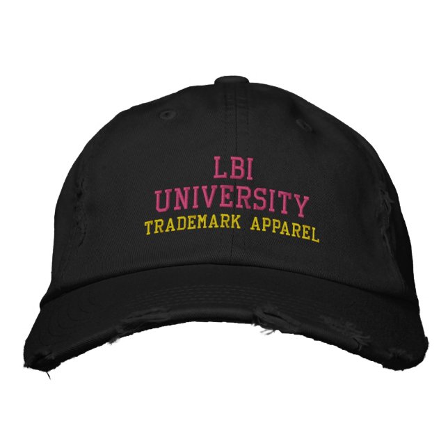 LBI UNIVERSITY TRADEMARKED EMBROIDERED BASEBALL CAP (Front)