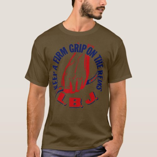 LBJ Vintage Campaign Button Lyndon B Johnson T_Shirt