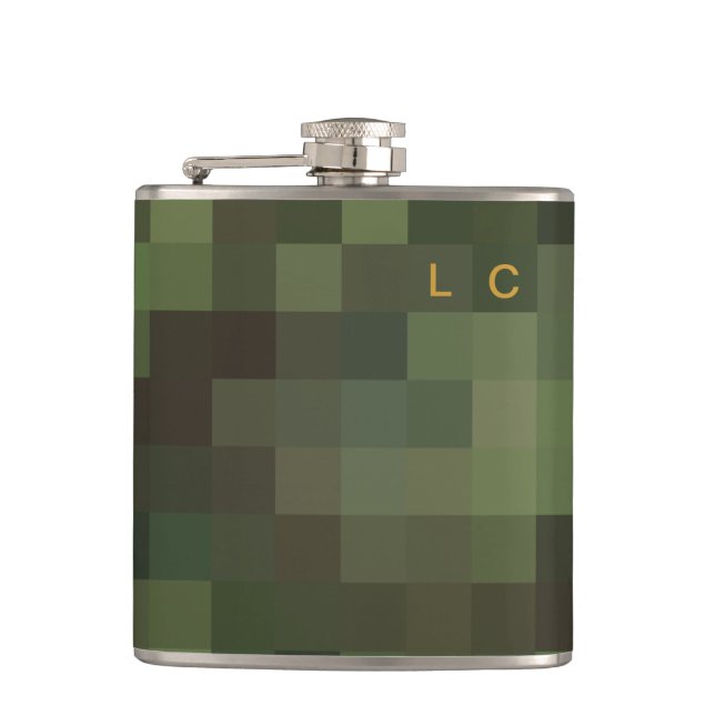 LC green pixelated camouflage Flask (Front)