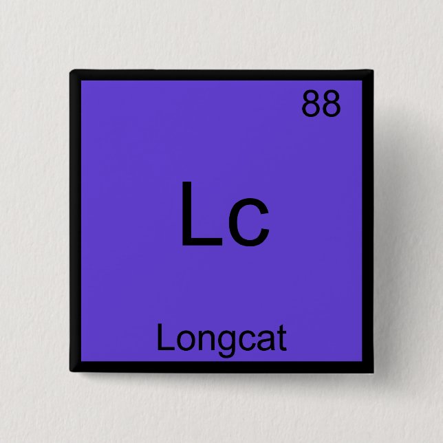 Lc - Longcat Funny Chemistry Symbol Meme T-Shirt Button (Front)