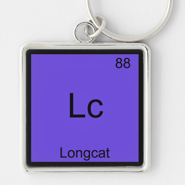 Lc - Longcat Funny Chemistry Symbol Meme T-Shirt Keychain (Front)