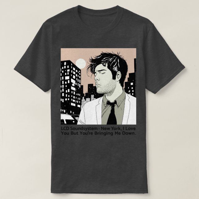 LCD Soundsystem Retro Style Fan Design T-Shirt (Design Front)