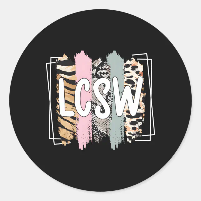 Lcsw Letter Head Lcsw Appreciation Clinical Social Worker Classic Round Sticker | Zazzle