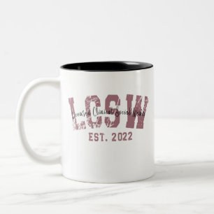 LCSW Graduation 2022 Licensed Clinical Social Work Two-Tone Coffee Mug
