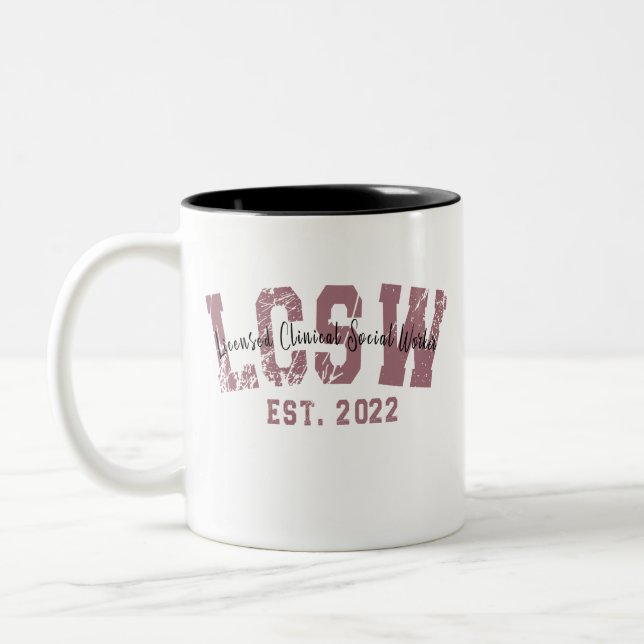 LCSW Graduation 2022 Licensed Clinical Social Work Two-Tone Coffee Mug (Left)