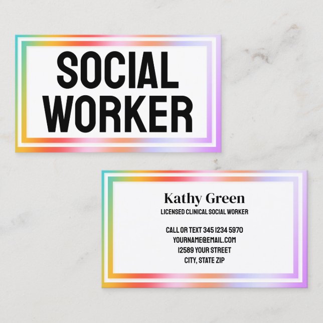 LCSW Social Worker Business Card (Front/Back)