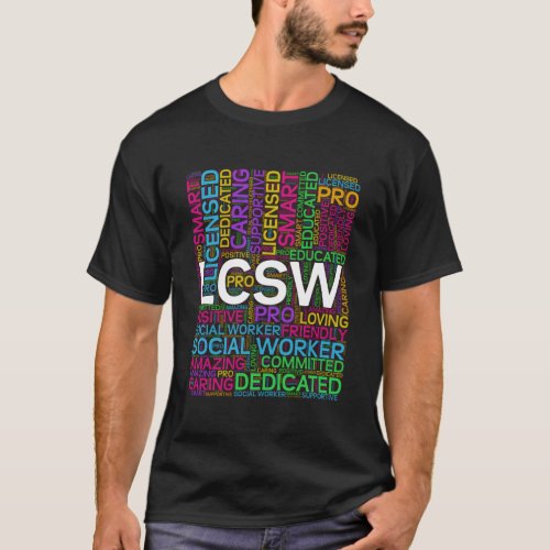 Lcsw Social Worker Word Cloud Tal Health T_Shirt