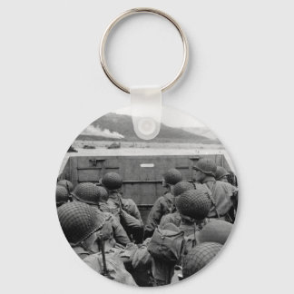 LCVP Landing Craft Approaching Omaha Beach Keychain