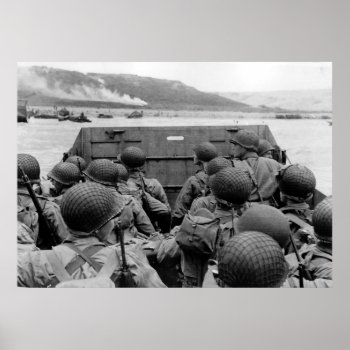 Lcvp Landing Craft Approaching Omaha Beach Poster by allphotos at Zazzle