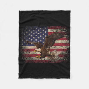 Ld Eagle 4th Of July Christmas Gift American Flag  Fleece Blanket