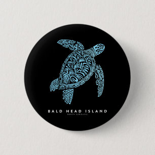 Ld Head Island Nc Beach Vacation Vintage Sea Turtl Button