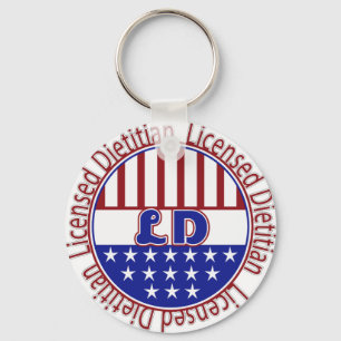 LD  Licensed Dietitian PATRIOTIC Keychain