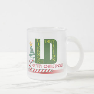 LD MERRY CHRISTMAS - LICENSED DIETITIAN FROSTED GLASS COFFEE MUG