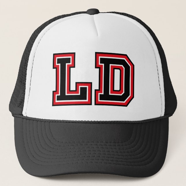 "LD" Monogram Trucker Hat (Front)