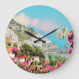 ldp AMALFI - panorama - Amalfi coast - Large Clock