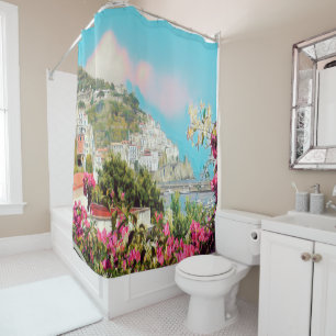 ldp AMALFI - panorama - Amalfi coast - Shower Curtain