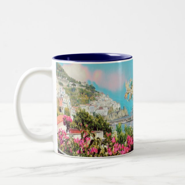 ldp AMALFI - panorama - Amalfi coast - Two-Tone Coffee Mug (Left)