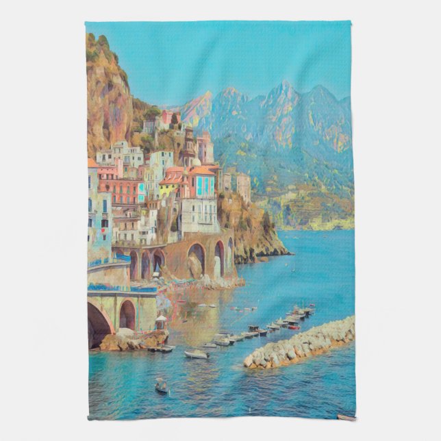 ldp ATRANI.- Amalfi Coast - Kitchen Towel (Vertical)