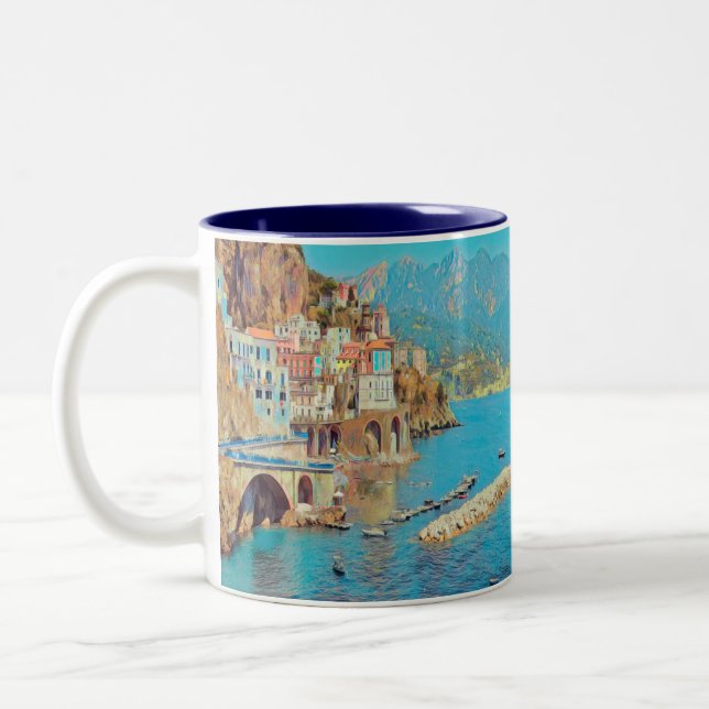 ldp ATRANI.- Amalfi Coast - Two-Tone Coffee Mug (Left)