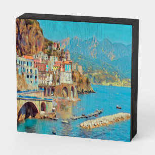 ldp ATRANI.- Amalfi Coast - Wooden Box Sign