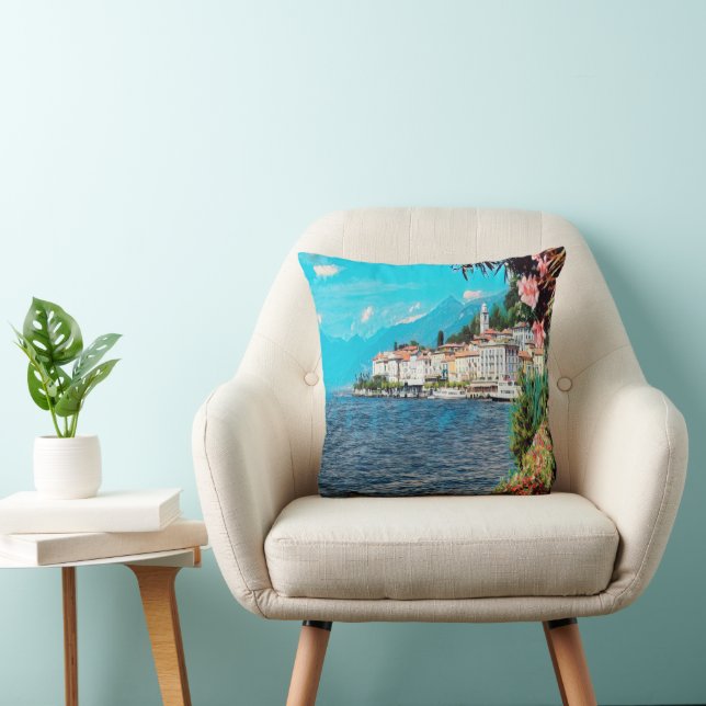 Bellagio Italy Poster Lumbar Pillow, Zazzle