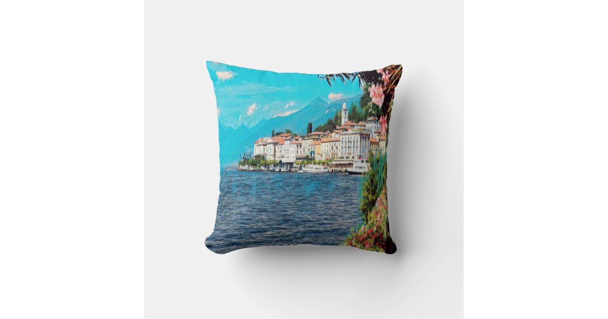 Bellagio Italy Poster Lumbar Pillow, Zazzle