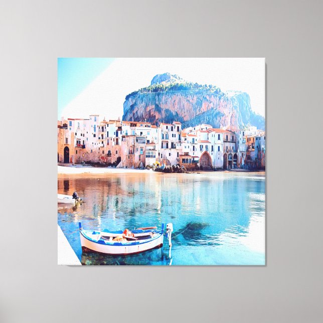 ldp CEFALÙ - Sicily - beach - panorama Canvas Print (Front)