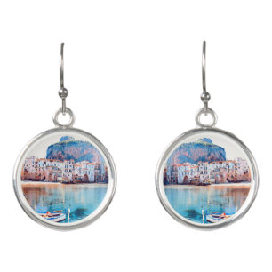 ldp CEFALÙ - Sicily - beach - panorama Earrings