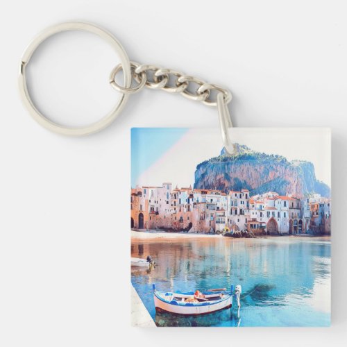 ldp CEFAL _ Sicily _ beach _ panorama Keychain