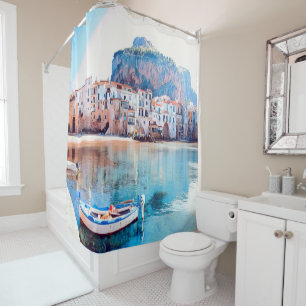 ldp CEFALÙ - Sicily - beach - panorama Shower Curtain