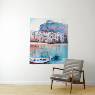ldp CEFALÙ - Sicily - beach - panorama Tapestry