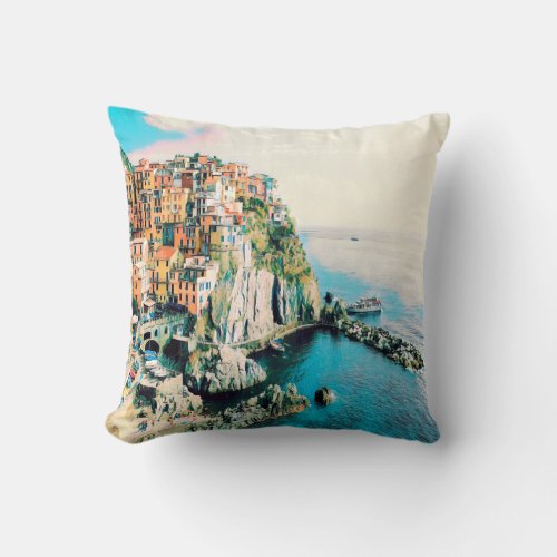 ldp Cinque Terre _ Manarola Throw Pillow