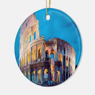 ldp COLOSSEUM Rome - by nigth - Ceramic Ornament