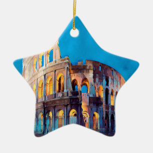 ldp COLOSSEUM Rome - by nigth - Ceramic Ornament