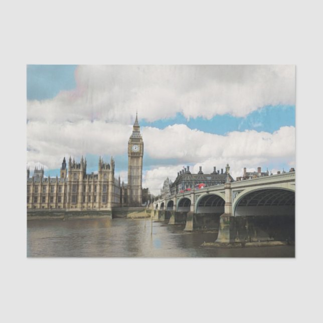 ldp London - WESTMINSTER end bridge - panorama - Tissue Paper (Front)