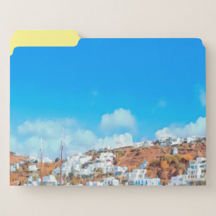 ldp MYKONOS - fishing boats - harbor - panorama File Folder