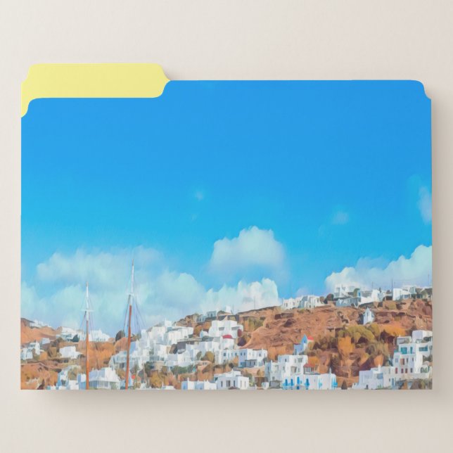 ldp MYKONOS - fishing boats - harbor - panorama File Folder (Front Left)