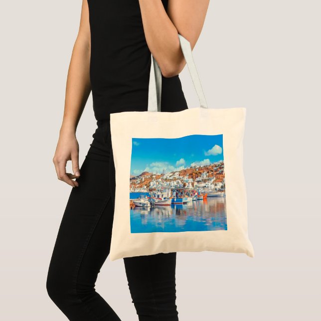 ldp MYKONOS - fishing boats - harbor - panorama Tote Bag (Front (Product))