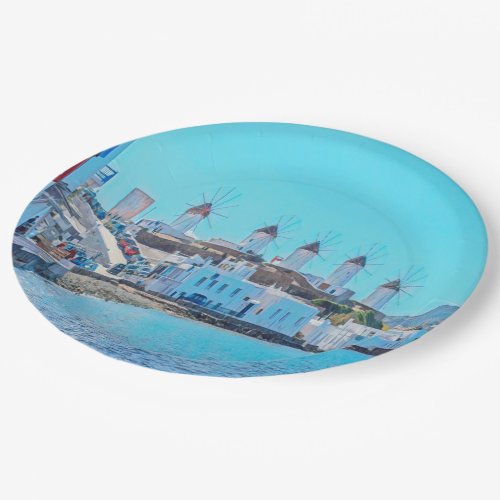 ldp MYKONOS _ view from the sea of the windmills _ Paper Plates