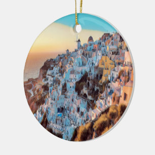 ldp OIA - sunset - Ceramic Ornament