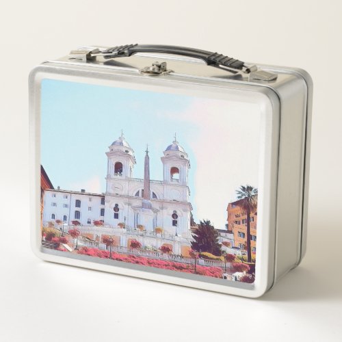 ldp PIAZZA DI SPAGNA _ Rome _ with flowers _ Metal Lunch Box