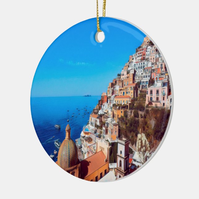 ldp POSITANO - Amalfi Coast - Panorama Ceramic Ornament (Left)
